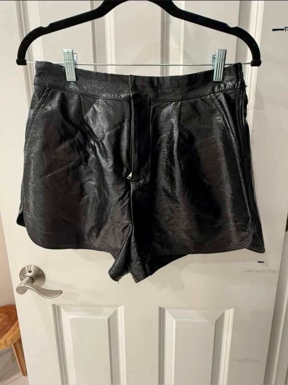 Entro Black Faux Leather Women’s Shorts